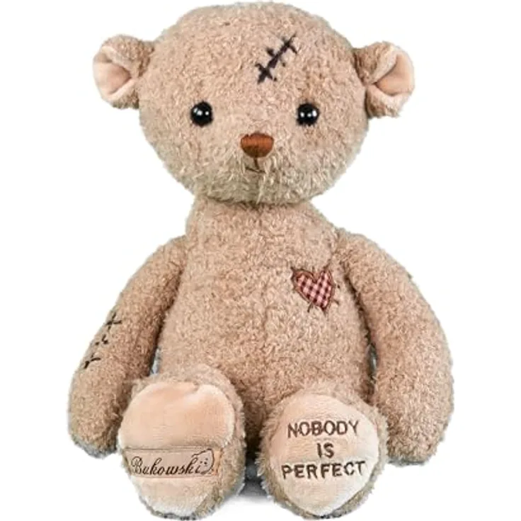 Bukowski Teddybär Lovely Nobody's Perfect 25 cm braun Plüschteddybär - Kuschelweicher Stoffteddybär, handwaschbar bis 30°C