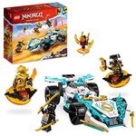 LEGO 71791 NINJAGO Zanes Drachenpower-Spinjitzu-Rennwagen, Spielzeug für Kinder ab 7 Jahren, Jungen & Mädchen, Fahrzeug-Bausatz mit Spinnfunktion und 4 Minifiguren