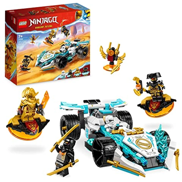 LEGO 71791 NINJAGO Zanes Drachenpower-Spinjitzu-Rennwagen, Spielzeug für Kinder ab 7 Jahren, Jungen & Mädchen, Fahrzeug-Bausatz mit Spinnfunktion und 4 Minifiguren – Bild 1