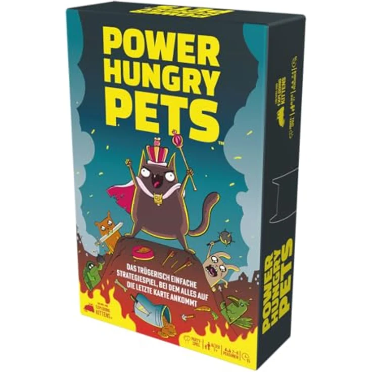 Exploding Kittens Power Hungry Pets, Partyspiel Kartenspiel, 2-6 Spieler, Ab 7+ Jahren, 15 Minuten, Deutsch, Mehrfarbig – Bild 3