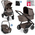 ABC Design Samba 2 3in1 Kombi-Kinderwagen-Set, inkl. Maxi Cosi Pebble Pro2, Babywanne, Sportsitz, Adapter - Pure Nature, mit Gratis Mobilitätsgarantie