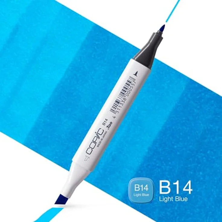 Copic COPIC Classic Marker Typ B - 14, Light Blue, professioneller Layoutmarker mit dualem Spitzensystem, schnelltrocknender Tinte – Bild 2