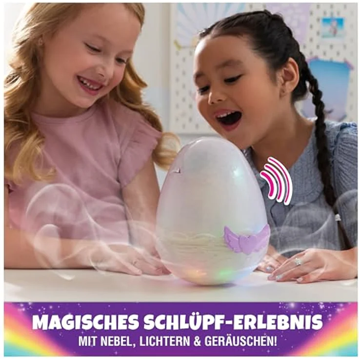 Spinmaster Kuscheltier Hatchimals Big Egg - Secret Hatch Draggle Mystisches Kuscheltier, Rosa/Lila – Bild 3