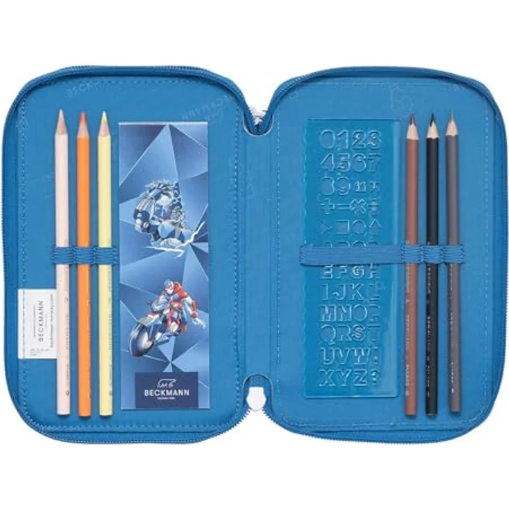 Beckmann Norway Federmäppchen 3-fächrig, Federmappe mit Inhalt, blau – Bild 3