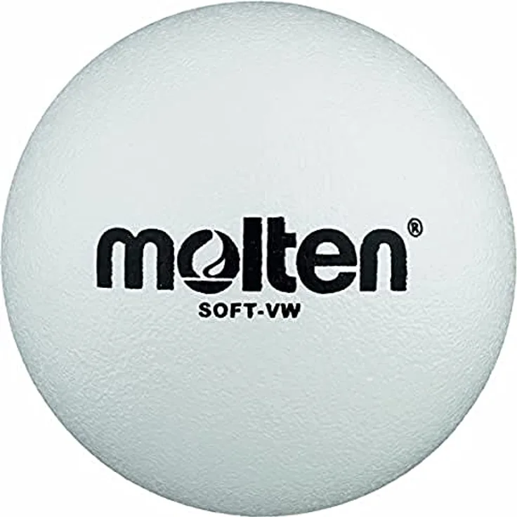 Molten Softball Volleyball Soft-VW, Weiß, Schaumstoffball mit Elefantenhaut, weich, leicht, strapazierfähig