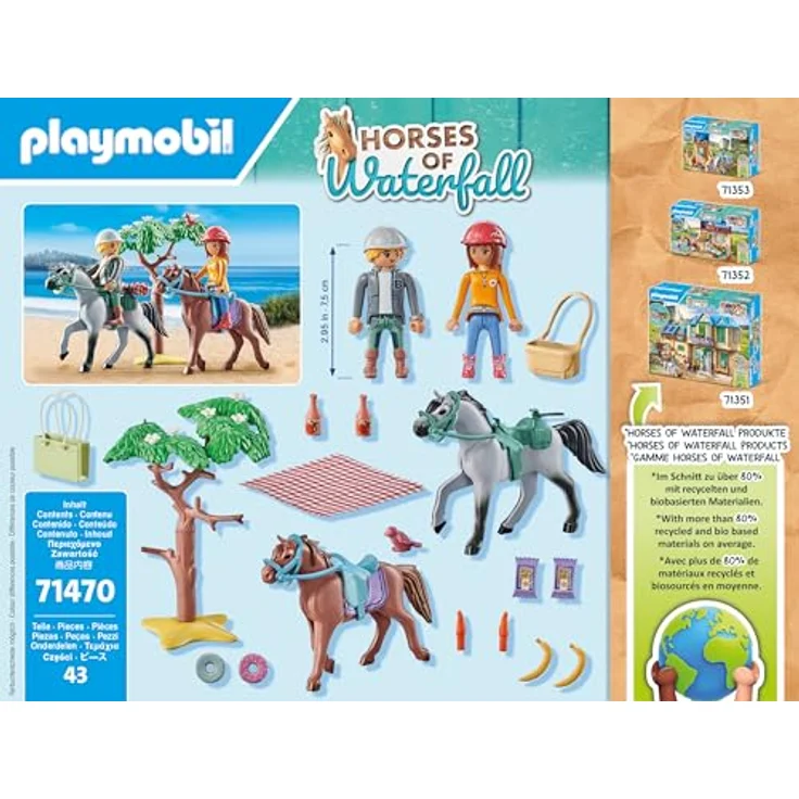 PLAYMOBIL 71470 Reitausflug am Strand mit Amelia und Ben, Playmobil Horses of Waterfall Spielset, mehrfarbig, 80% aus nachhaltigen Materialien – Bild 3