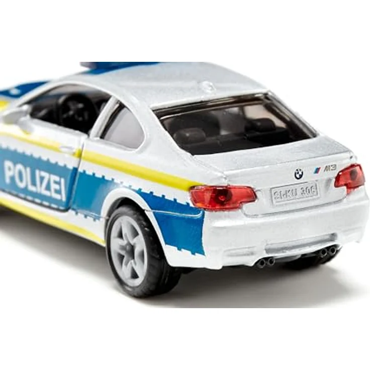 Siku 1532, BMW M3 Coupé Polizei, Spielzeugauto mit öffnenden Türen, Metall/Kunststoff, Silber – Bild 5