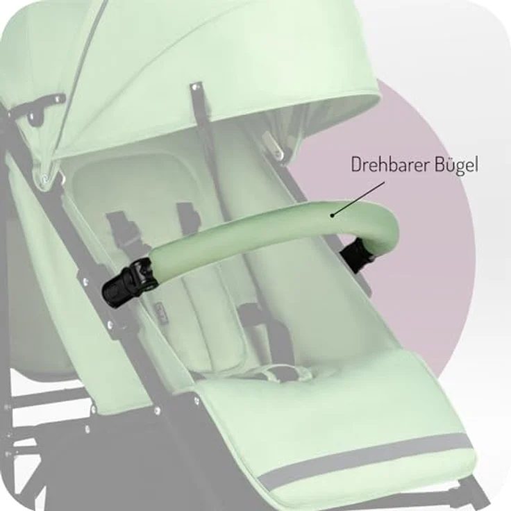 MoMi Kinder-Buggy Akira, Leicht & kompakt faltbar bis 15 kg, inkl. Zubehör, Schwarz – Bild 5