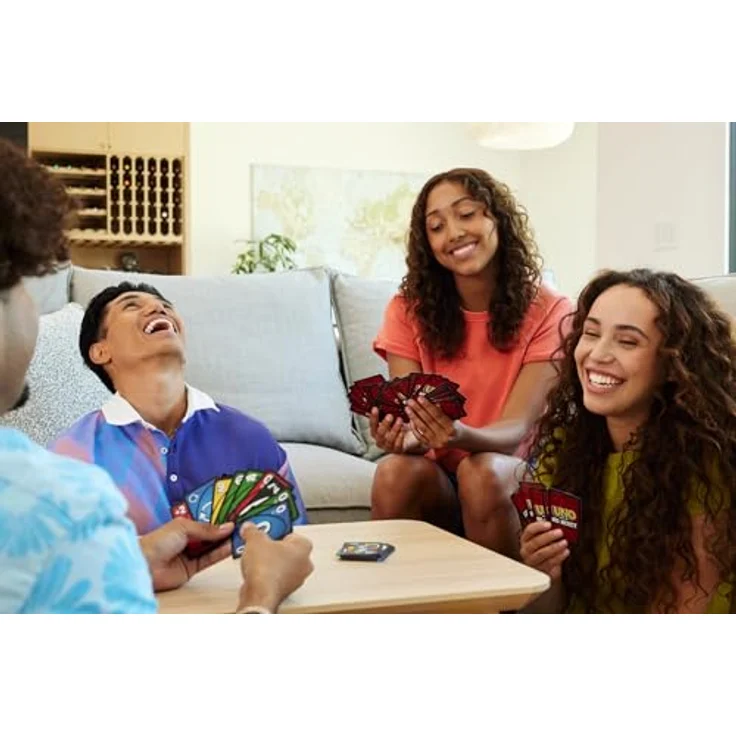 Mattel Games UNO Show 'em No Mercy, Kartenspiel mit 56 zusätzlichen Karten, Sonderregeln und härteren Strafen in Aufbewahrungsdose, HXT57 – Bild 2