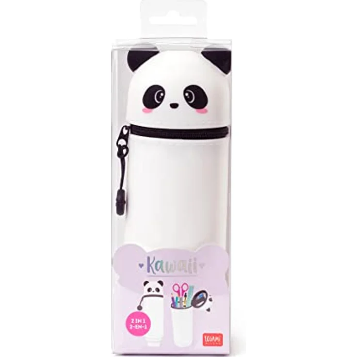 Legami Kawaii Federmäppchen 2 in 1 aus weichem Silikon, Panda – Bild 4