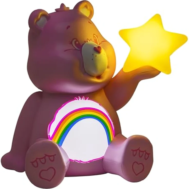 Paladone Die Glücksbärchis Leuchte Jubelbär, batteriebetriebene Dekotischlampe für Kinderzimmer mit sanftem Licht – Bild 3