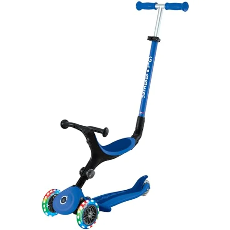 authentic sports & toys Globber Go-Up Active Lights 3-in-1 Kinderfahrzeug / Dreirad, Laufrad und Scooter, mit batterielosen LED-Leuchtrollen, in Zweifarben-Design – Bild 4