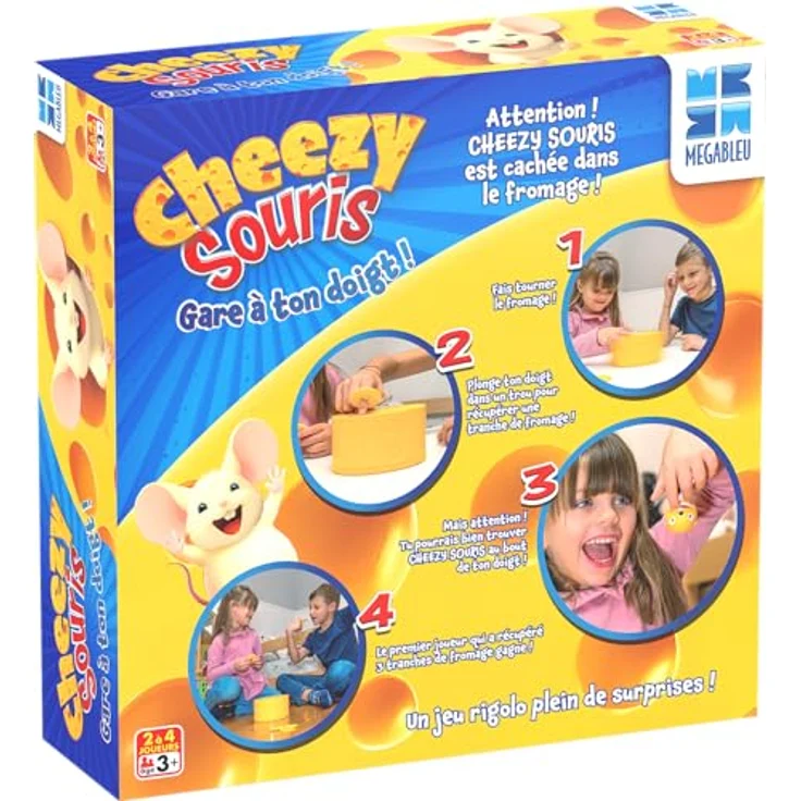 MEGABLEU Tischspiel CHEEZY MOUSE, Brettspiel für 2-4 Spieler, geeignet ab 3 Jahren, blau, unisex – Bild 4