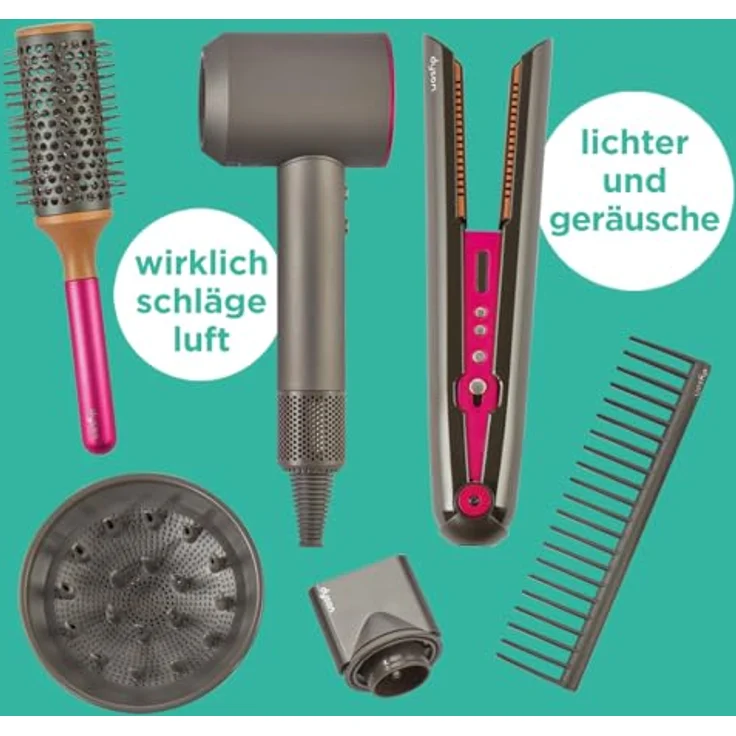 Casdon 73552 Dyson Supersonic & Corrale Deluxe Styling-Set | Spielzeug-Haartrockner und-Glätteisen für Kinder ab 3 Jahre | Mit interaktiven Elementen ausgestattet - Preisvergleich – Bild 3