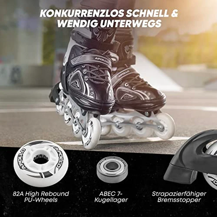 Apollo Super Blades X Pro, größenverstellbare LED Inline-Skates, Größe M (35-38) – Bild 5