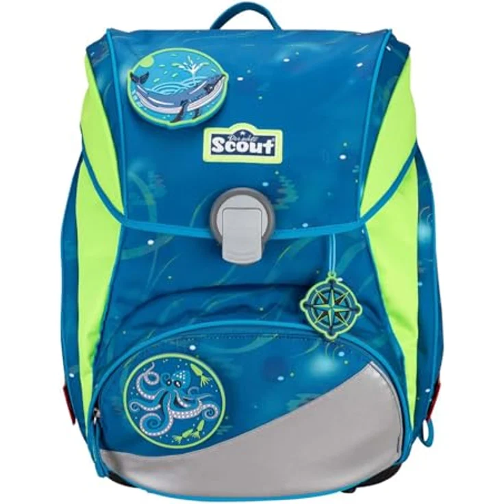 SCOUT Alpha Set 4-teilig Schulranzen, reflektierende Elemente, Deep Sea – Bild 2