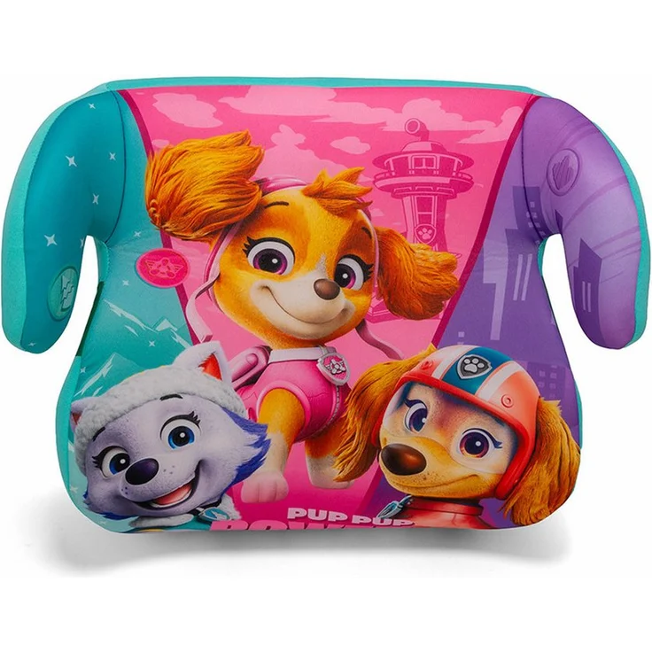 PAW PATROL Kindersitzerhöhung Skye, ECE R129 (i-Size) für Kinder 125–150 cm, rosa/pink/türkise Farben, ergonomisch und pflegeleicht