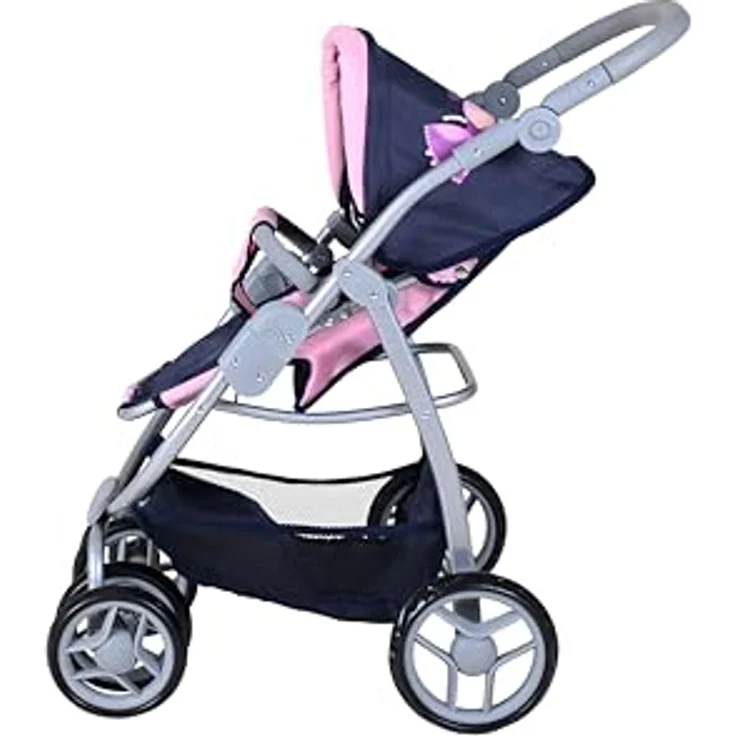 Knorrtoys® Kombi-Puppenwagen Coco, mit Baby-Wannenaufsatz und Sportsitz, höhenverstellbarer Schieber, princess blue – Bild 13