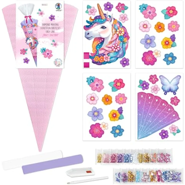 Ursus - Ludwig Bähr Schultüte EASY LINE Fancy Unicorn, Bastelset 68cm mit vorgestanzten Stanzteilen und 3D-Design – Bild 2