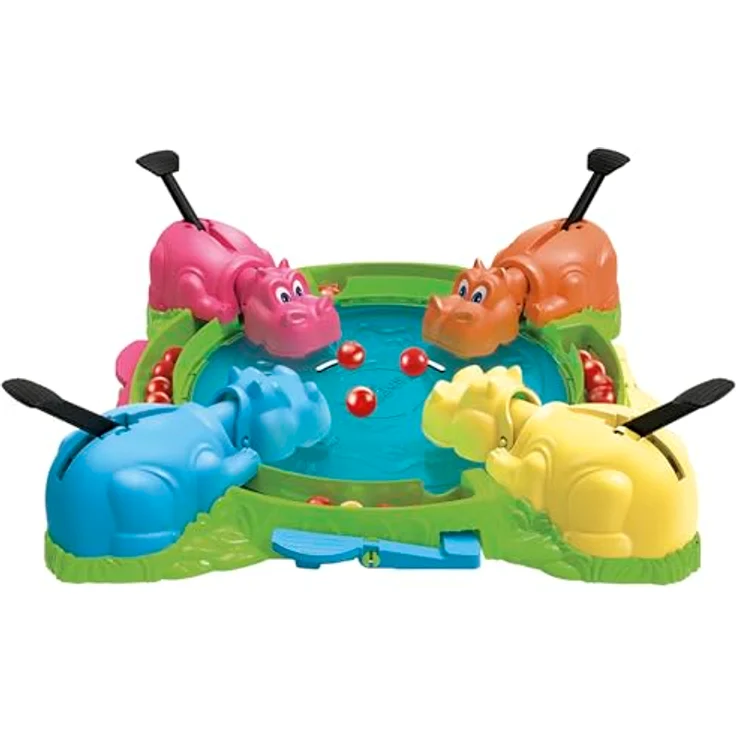 Hasbro Gaming Hungry Hungry Hippos Refresh, Brettspiel für 2-4 Spieler, farbenfrohes Design – Bild 3