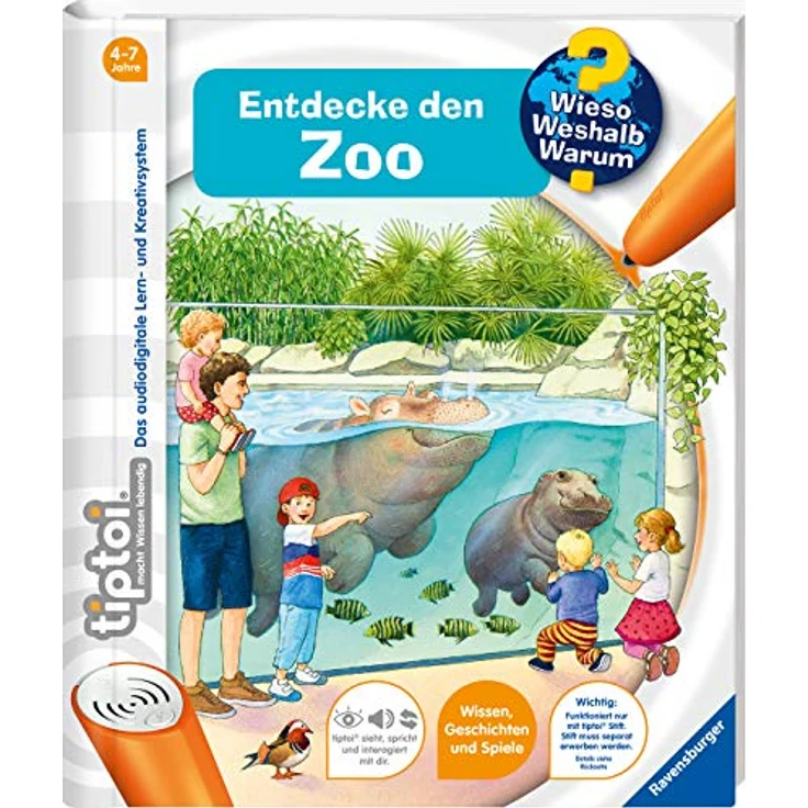 Ravensburger tiptoi® Wieso? Weshalb? Warum? - Entdecke den Zoo, interaktives Kinderbuch zur zoologischen Entdeckung, ABIS-BUCH – Bild 1