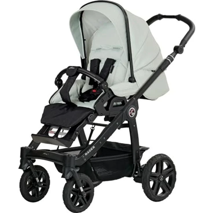 Hartan Kinderwagenset Racer GTS, Salbeigrün, 3-teilig mit ergonomischer Babywanne, umsetzbarem Sportsitz und kugelgelagerten Rädern, Made in Germany – Bild 3