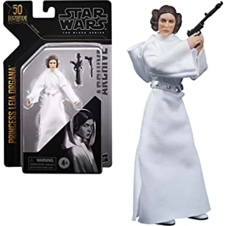 Star Wars F1908 The Black Series Archive Collection Prinzessin Leia Organa Figur, 50th Anniversary Edition aus "A New Hope" – Bild 1