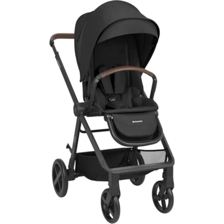 Kikkaboo Kombikinderwagen Mia 3 in 1, 3-in-1 Kinderwagenset mit Babywanne, Babyschale, Wickeltasche, bis 22 kg, Aluminiumrahmen, verstellbare Rückenlehne, abnehmbares Sonnendach, grau – Bild 2
