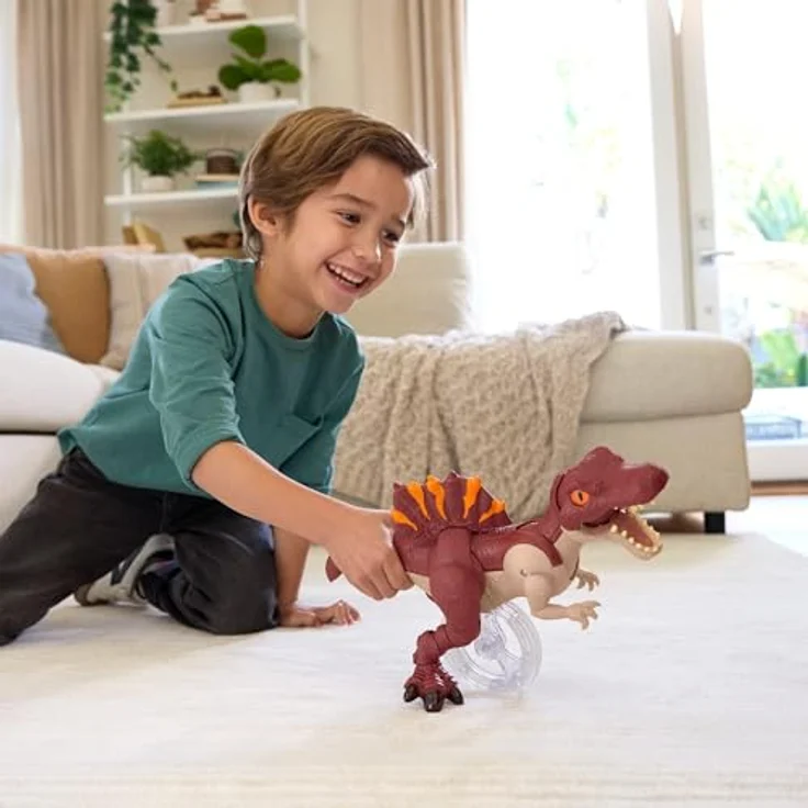 Fisher-Price Imaginext Jurassic World Rebirth Sprinting Spinosaurus, Dinosaurier Figur mit dynamischen Bewegungen, 23 cm, Mehrfarbig – Bild 2