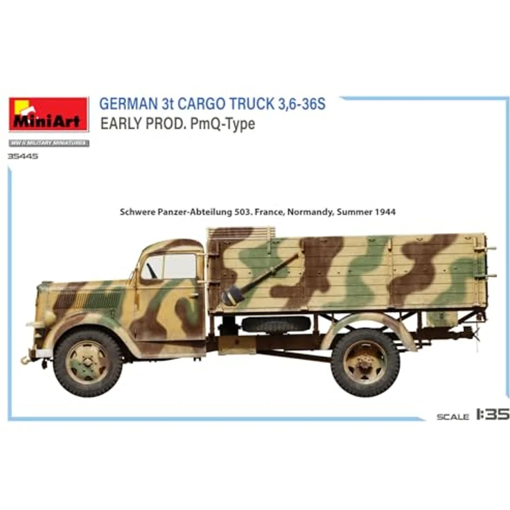 Other 1:35 Dt. 3t. Cargo Truck, Modellfahrzeug mit detaillierten Photoätzteilen und 6 Decal-Varianten für Dioramen – Bild 13