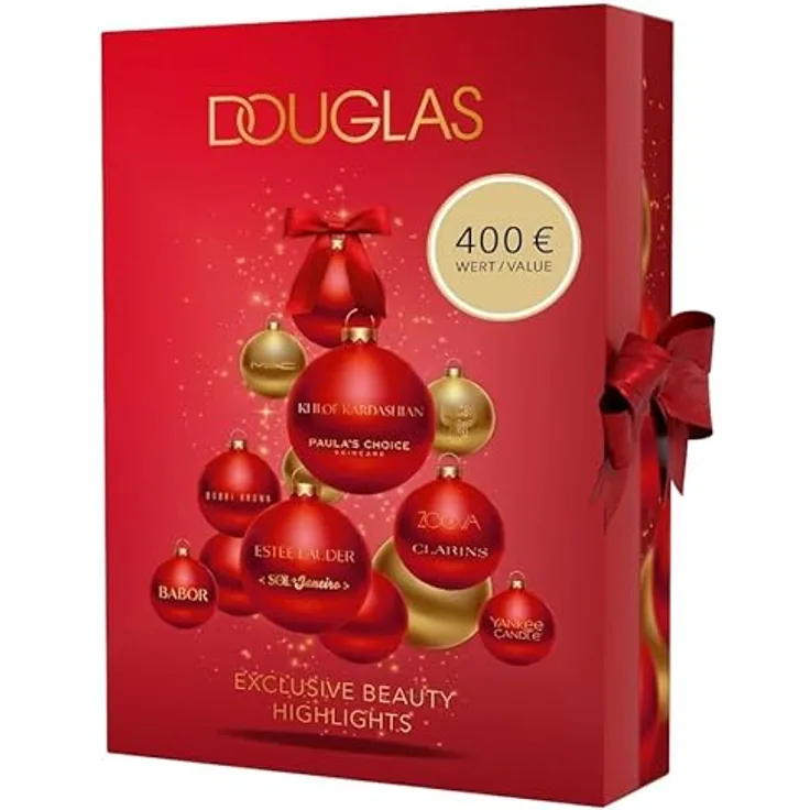 Douglas Adventskalender Exclusive Beauty Highlights 2025, 24-tlg. mit Pflege, Make-up & Duft im festlichen Design