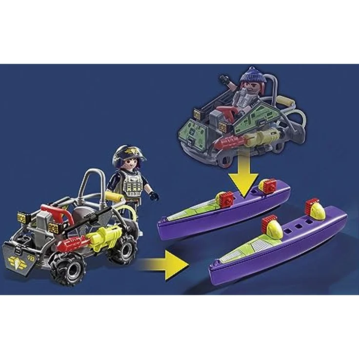PLAYMOBIL 71147 SWAT-Multi-Terrain-Quad Spielset, wandelbares Fahrzeug für Verfolgungsjagden, mehrfarbig – Bild 7