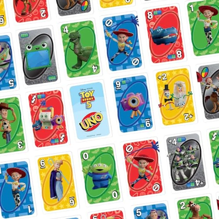 UNO Toy Story 5, Kartenspiel mit Charakterillustrationen und „Fully Charged“-Regel für abenteuerliche Spieltwists, ab 7 Jahren – Bild 4