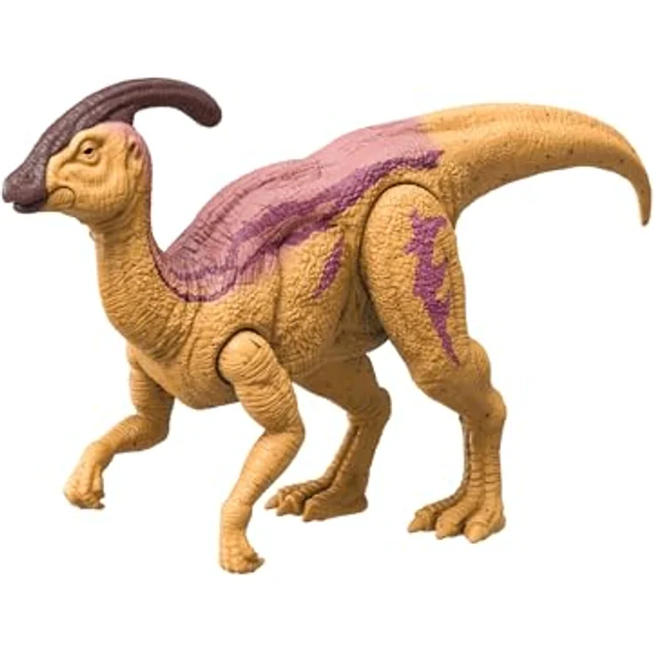 Mattel HTK75 - Jurassic World Wild Roar Parasaurolophus, Dinosaurier mit Sound und biolumineszenter Rückenschutz, bewegliche Gelenke – Bild 4