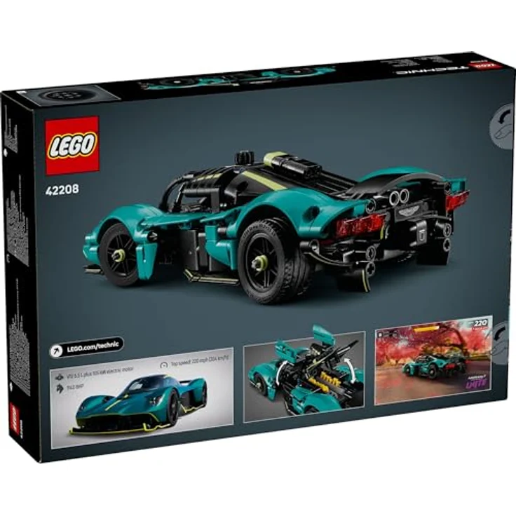 LEGO Technic 42208 Aston Martin Valkyrie Bausatz, detailliertes Modellauto mit beweglichen Flügeltüren und V12-Motor, Mehrfarbig – Bild 8