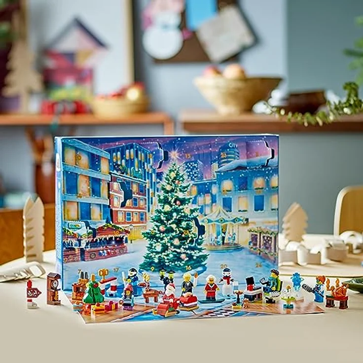 LEGO 60381 City Adventskalender 2023, Weihnachtskalender mit 24 Geschenken inkl. Weihnachtsmann- und Rentier-Figuren plus Winterwunderland-Spielmatte, Weihnachtsgeschenk für Kinder, Jungen, Mädchen – Bild 5