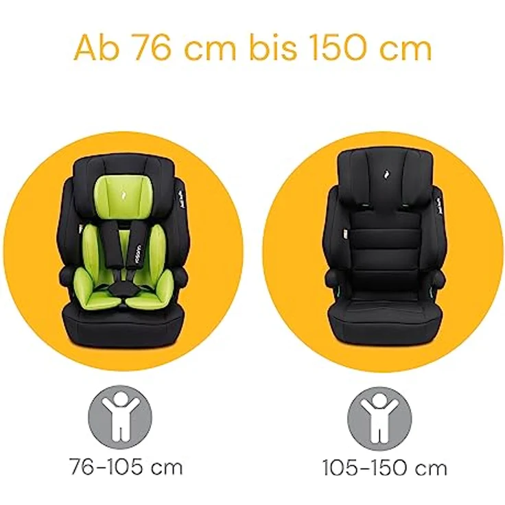 Osann Autokindersitz Jazzi Isofix, mitwachsender Auto Kindersitz für Kinder von 76 bis 150 cm, in schwarz – Bild 4