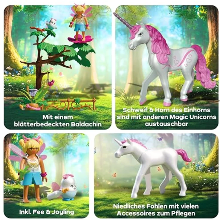 PLAYMOBIL Zauberhafter Einhorn-Stall für Mama und Fohlen, inklusive Fee und Joyling, magisches Spielset – Bild 4
