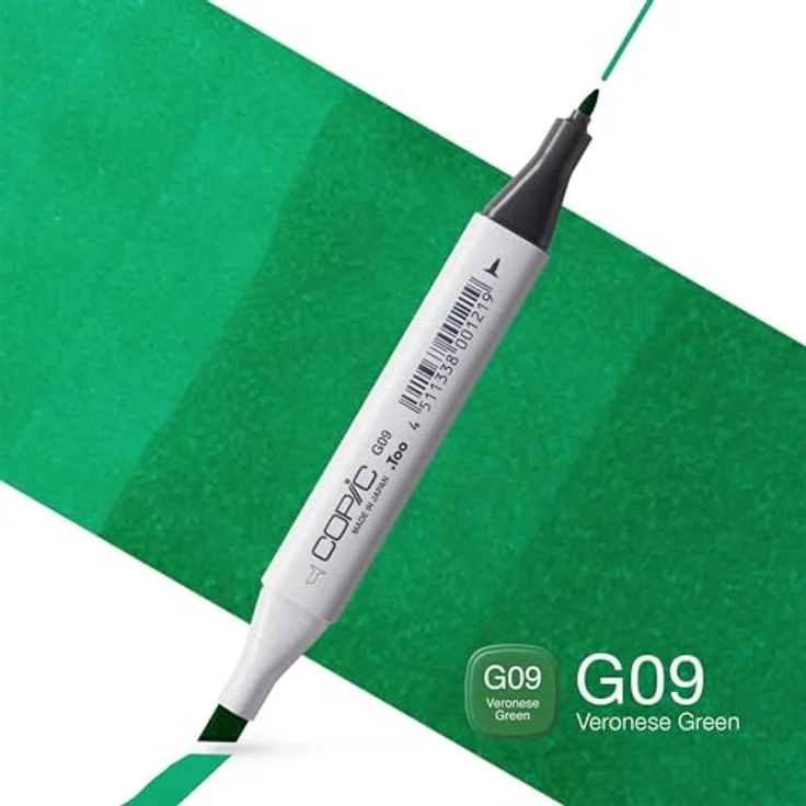 Copic Classic Marker Typ G - 09, Veronese Green, professioneller Layoutmarker mit dualem Spitzensystem, schnelltrocknend – Bild 2