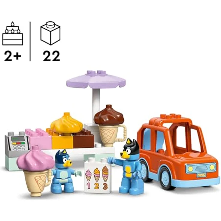 LEGO DUPLO Bluey 10458 Ausflug zur Eisdiele, Lernspielzeug mit Auto, 22 Teile, Mehrfarbig – Bild 2