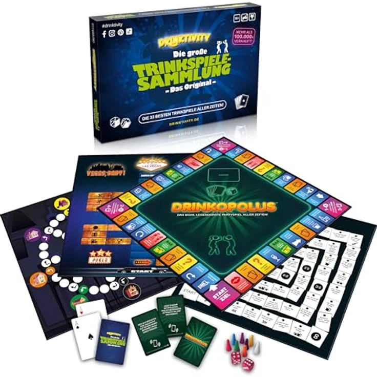 Gomazing Drinktivity - Die große Trinkspielesammlung, 33 Spiele für 2-8 Spieler, deutsche Party Box – Bild 2