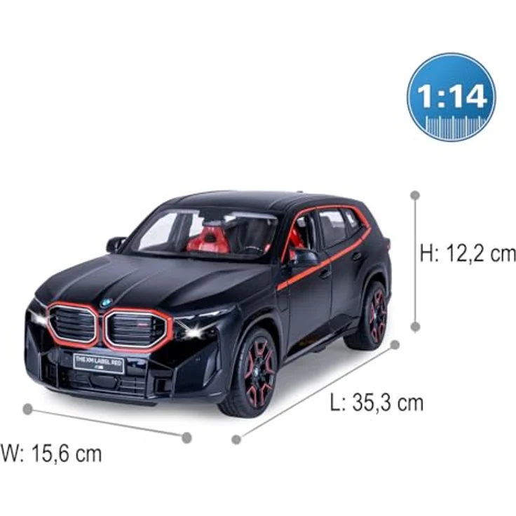 Schwarz Kitchen BMW XM 1:14, ferngesteuertes Modellauto mit manuellem Türmechanismus und 2,4 GHz Funkfernsteuerung, schwarz – Bild 3