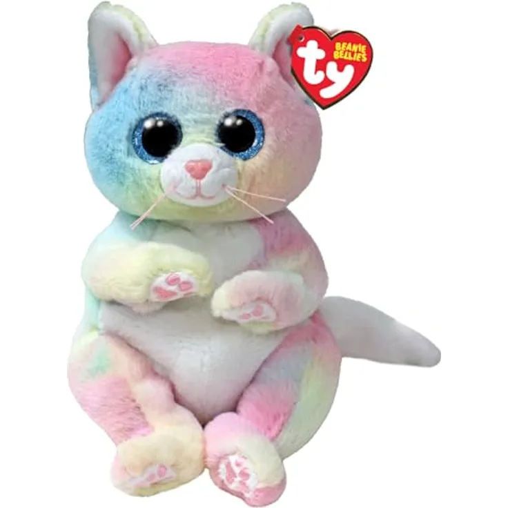 Ty Jenni Katze Beanie Bellies Regular 14cm - Quetschbare Beanie Baby Weiche Pluschtiere - Sammelbares Kuscheliges Stofftier