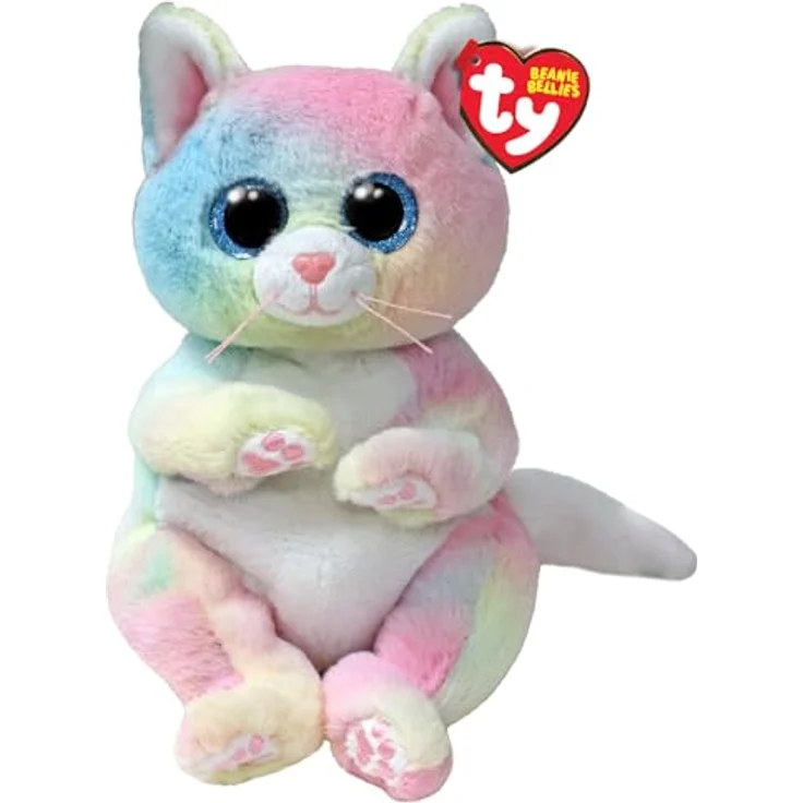 Ty Jenni Katze Beanie Bellies Regular 14cm - Quetschbare Beanie Baby Weiche Pluschtiere - Sammelbares Kuscheliges Stofftier