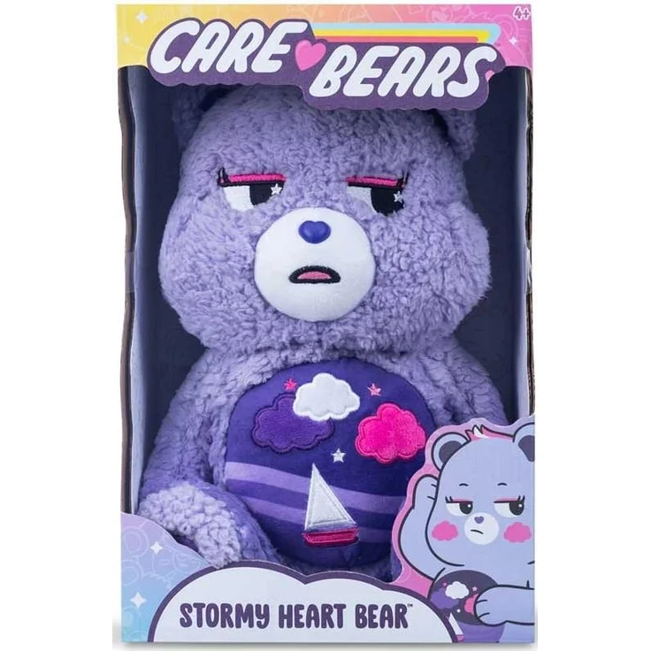 Troetelbeertjes Care Bears Kuscheltier Stormy Heart, 35cm Plüschspielzeug mit detailliertem Belly Badge-Design – Bild 1