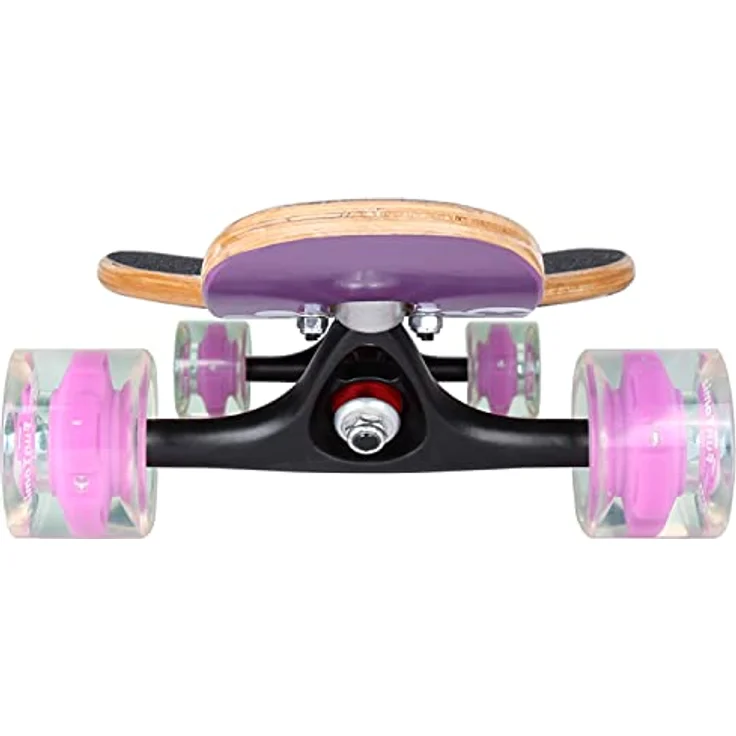 FunTomia Flex2 bis 84kg Camber Longboard (lila Blume LED - Ahornholz) – Bild 3