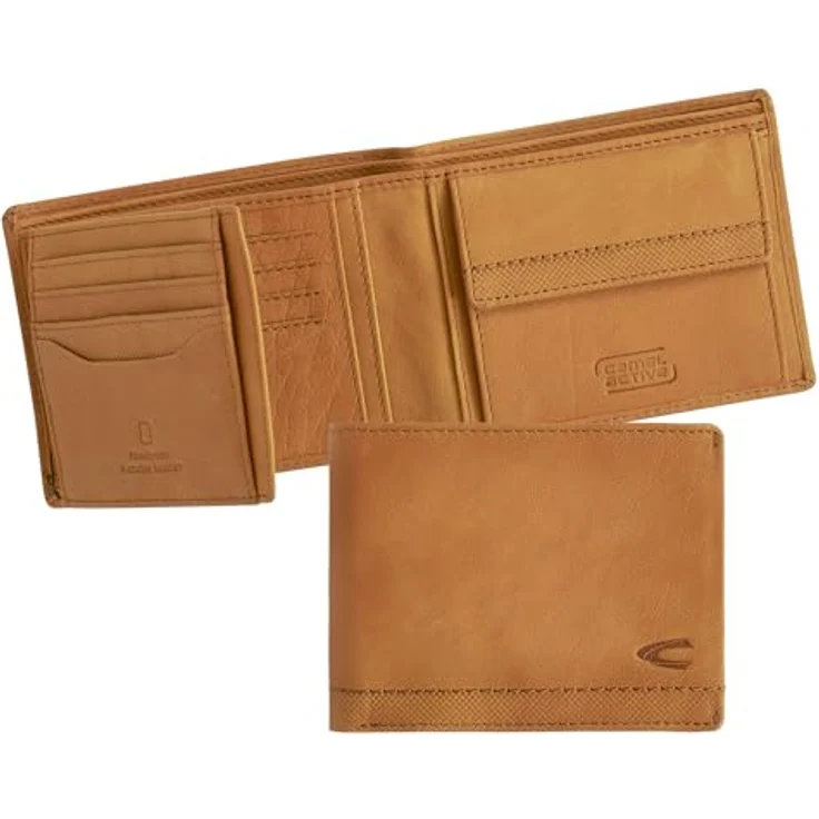 camel active Nimbus Herren Geldbörse RFID Querformat Leder Klein Cognac Braun – Bild 4
