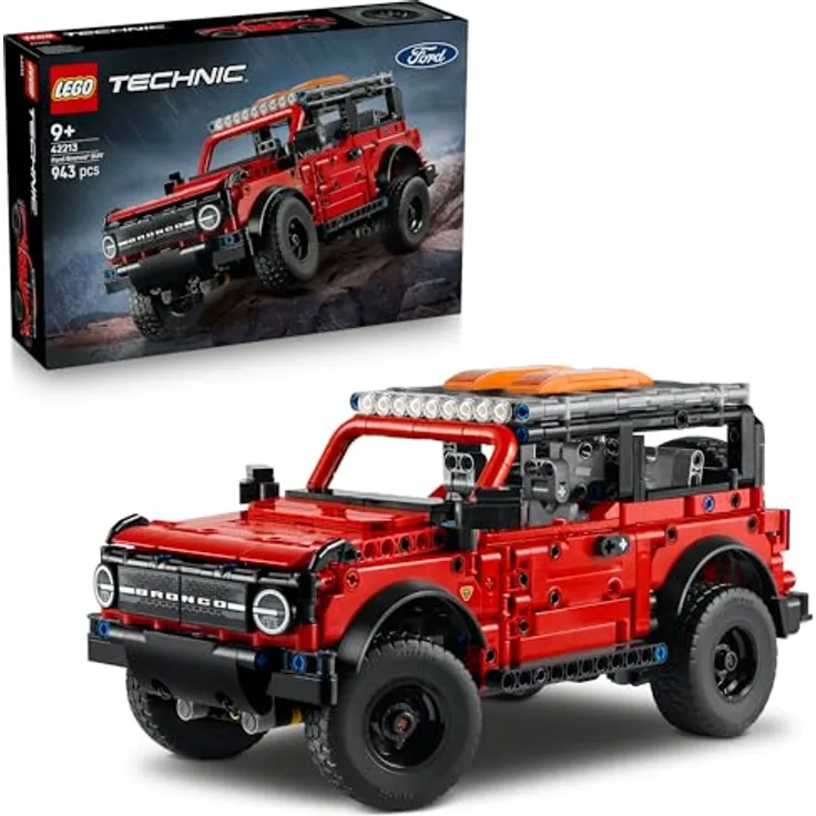 LEGO Technic 42213 Ford Bronco Offroader, detailreicher Bausatz mit 943 Teilen, redem Lack und authentischen Funktionen