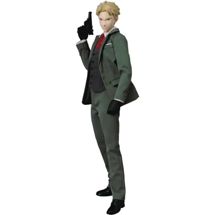 threezero Spy x Family FigZero Loid Forger Actionfigur, 1:6 Maßstab mit 32 Gelenkpunkten und maßgeschneidertem Outfit, Zubehör inklusive Pistole und austauschbaren Frontplatten