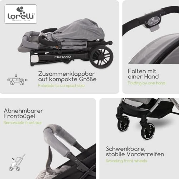 Lorelli Kinderwagen Fiorano (grau) – Bild 5